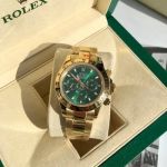 ROLEX Daytona Replica with Green Dial 904L Steel Self-produced Movement Gold Bracelet Wrist Watch
